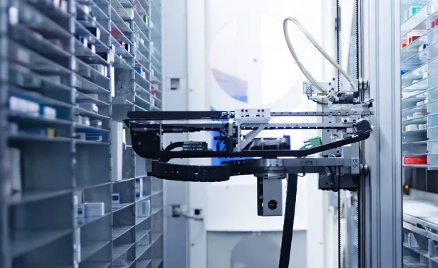 Robot using automation in medical supply room