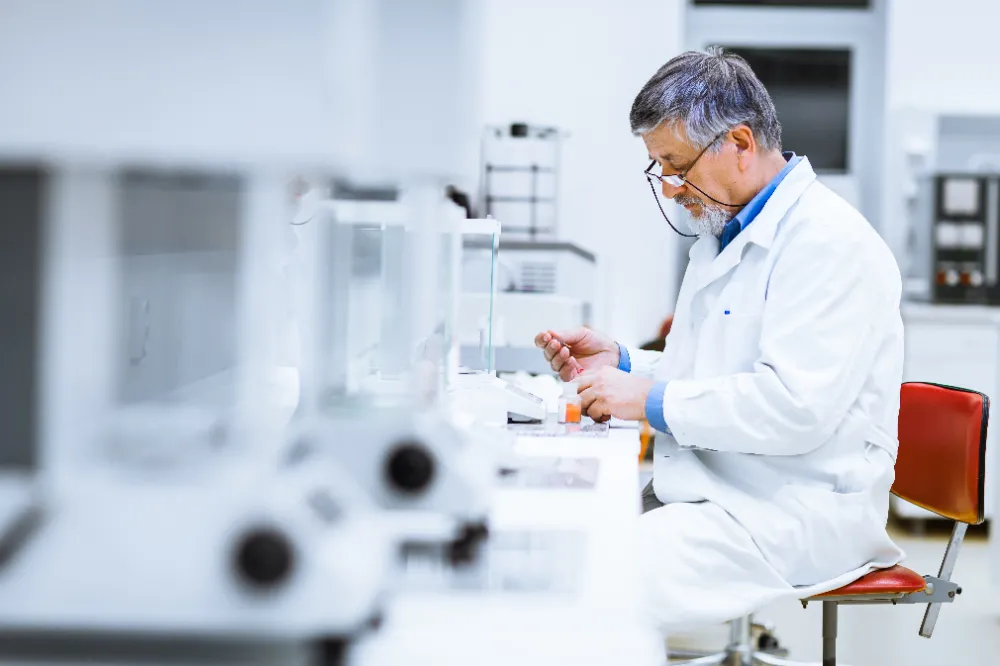 Medical professional working in a laboratory